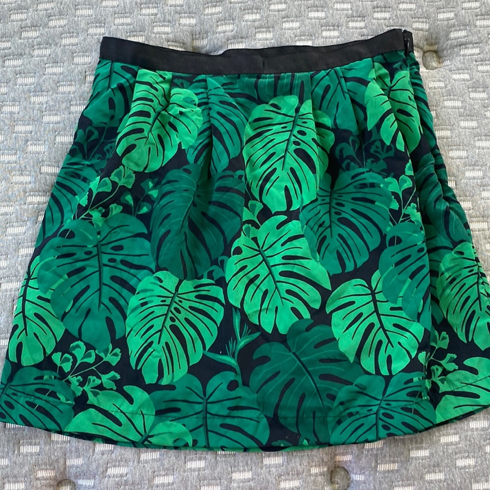 Banana Republic tropical leaf print mini skirt